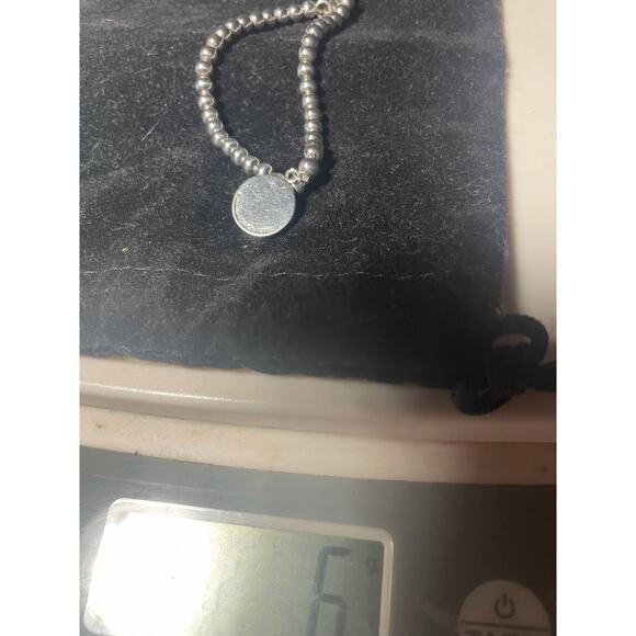 Tiffany & Co 4mm Bead Bracelet 925 Silver Breast Cancer Ribbon Box Pouch - EUC - Picture 9 of 10